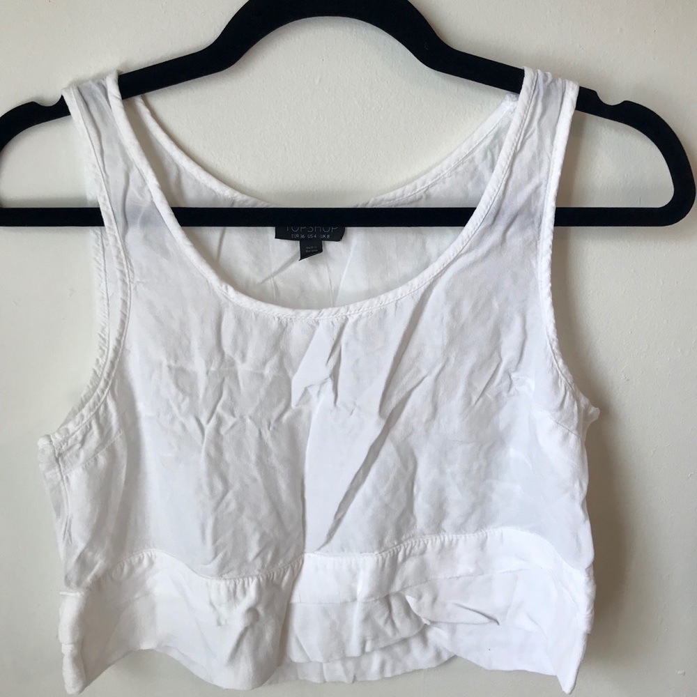 Women’s small crop top tank white from Topshop